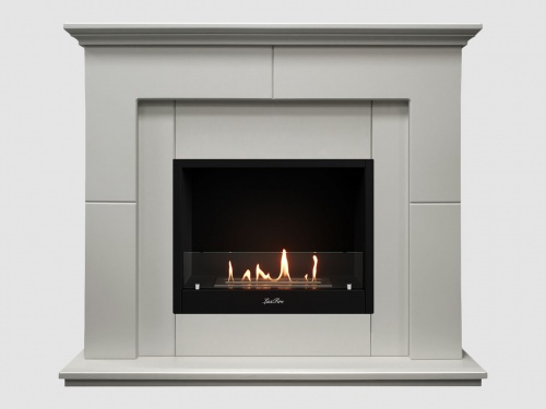 Каминный портал МДФ "Пьер 1200" с биокамином Lux Fire "Фаер Бокс 1-30" (белый)