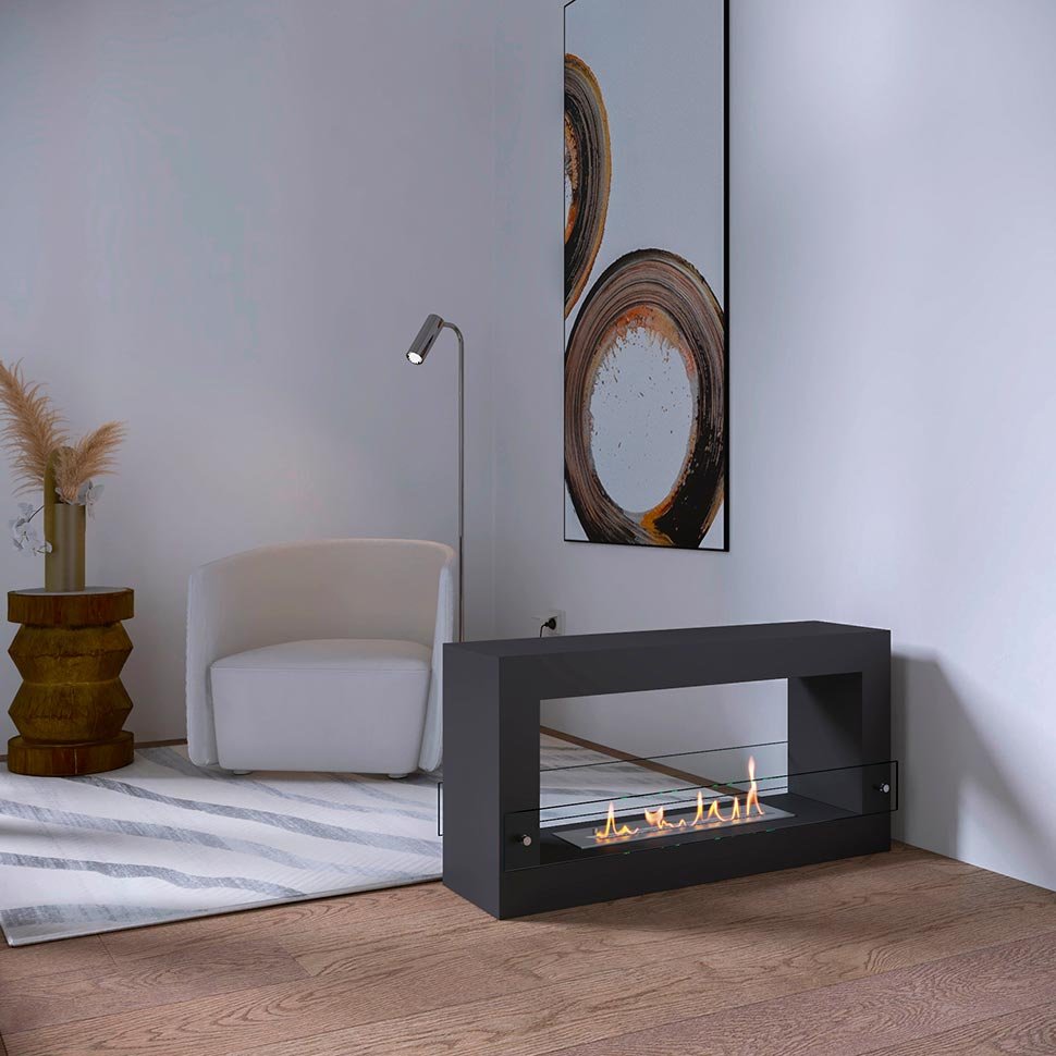 Биокамин SteelHeat WALL FRAME ONE 900 черный, стекло, стемалит по цене 56 910 руб.