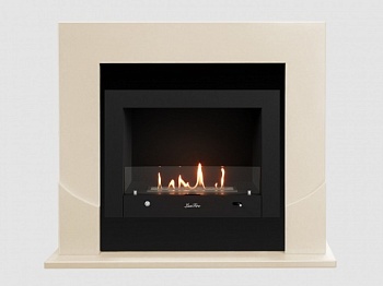 Каминный портал МДФ "Ассен 1110" с биокамином Lux Fire "Фаер Бокс 4 - 25.5" (бежевый)