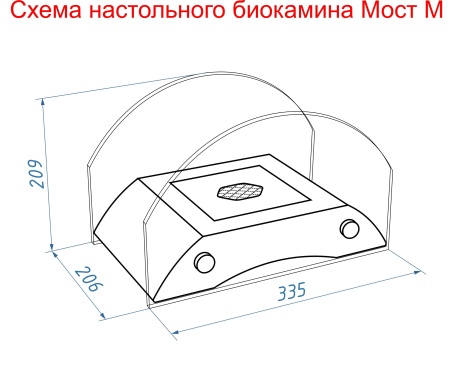 Настольный биокамин Lux Fire "Мост" M Чёрный по цене 12 030 руб.