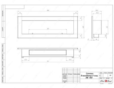 Биокамин SteelHeat ONE-V 1100 стекло по цене 44 100 руб.